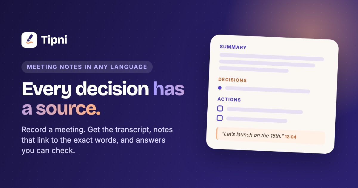 I built a meeting notetaker where every note links to the exact words that were said